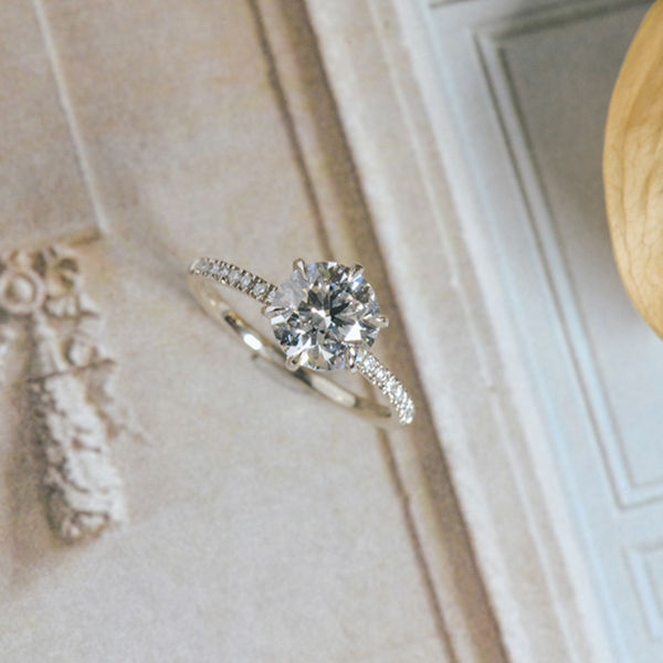 6-Prong Round Classic Solitaire Engagement Ring-top