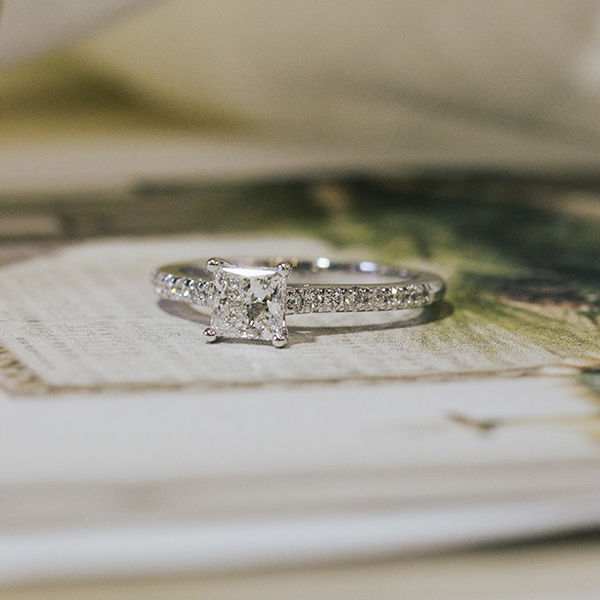 Princess Pavé Engagement Ring -top