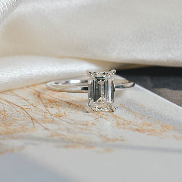 Emerald-Cut Solitaire Engagement Ring