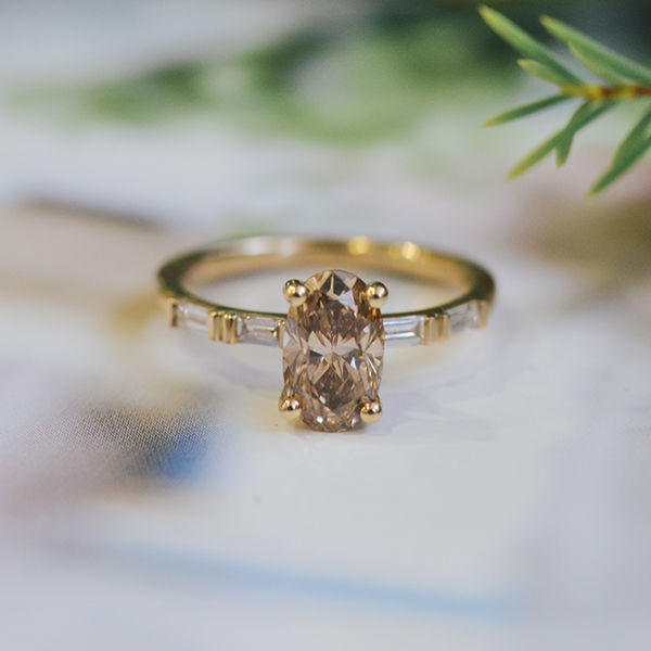 Oval Engagement Ring With Straight Baguette Side Stones-profile