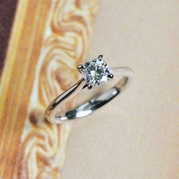 Cushion Solitaire Engagement Ring With Trellis
