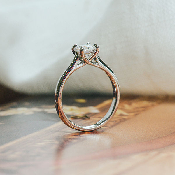 Cushion Solitaire Engagement Ring With Trellis
