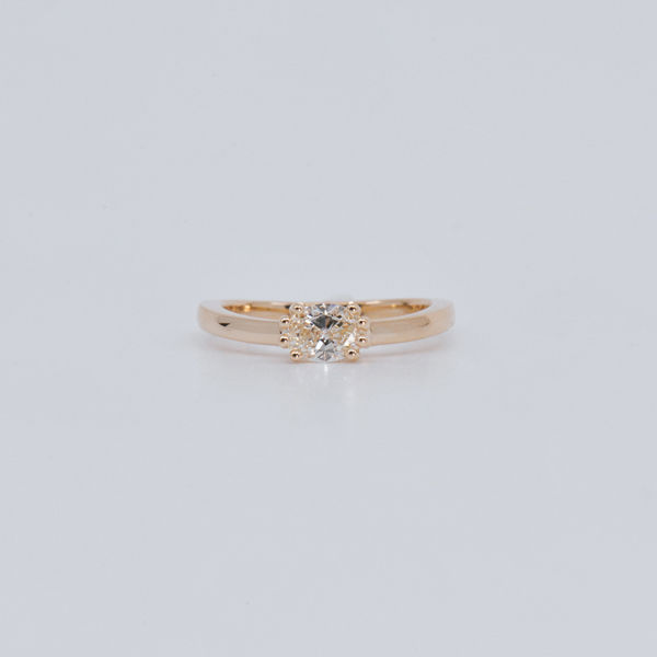 Yellow Oval Solitaire Cathedral-top