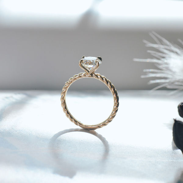 Round Petal Prong Engagement Ring With Braided Band-profile