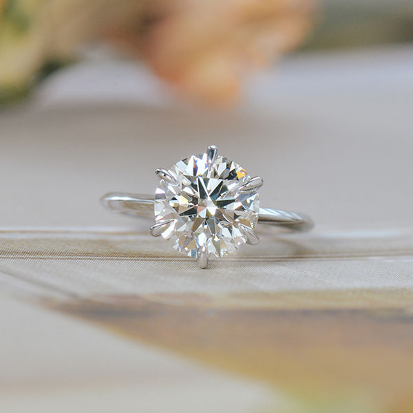 Round 6-Prong Engagement Ring With Knife-Edge-top