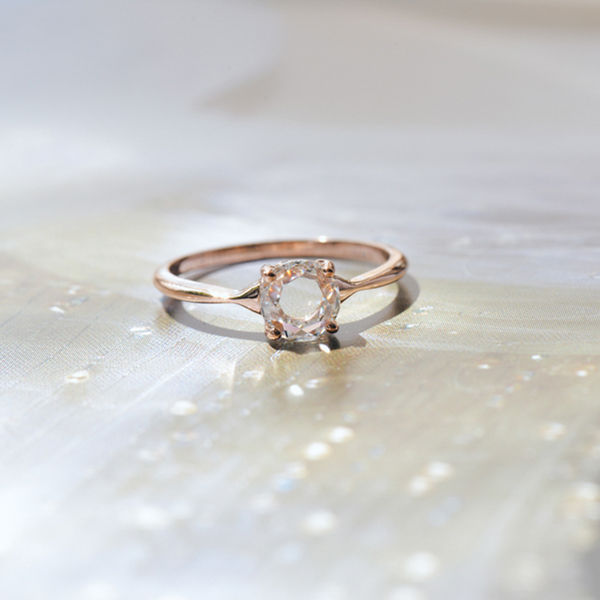 Rose Cut Round Engagement Ring-top