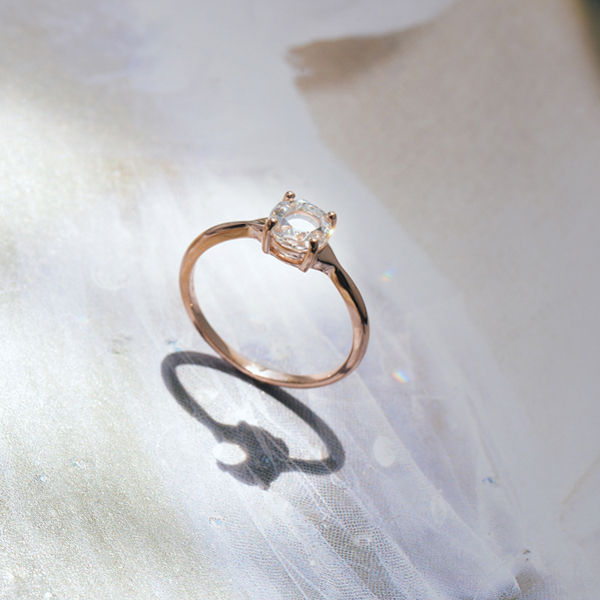Rose Cut Round Engagement Ring-profile