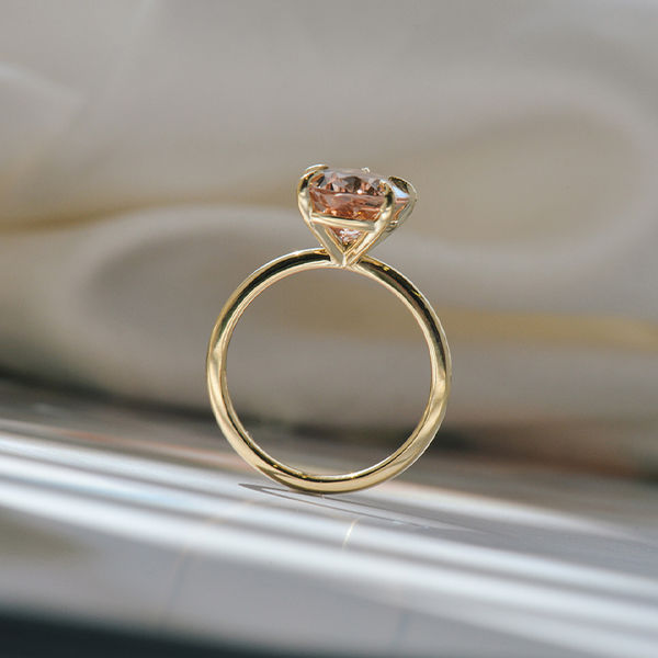 Pear Morganite Pear Solitaire Engagement Ring-profile