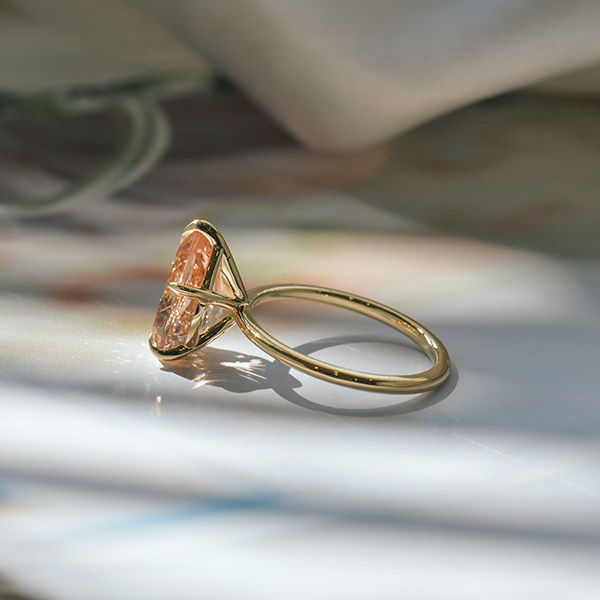 Pear Morganite Pear Solitaire Engagement Ring-side