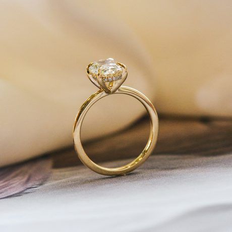 Oval Engagement Ring with Hidden Halo-profile