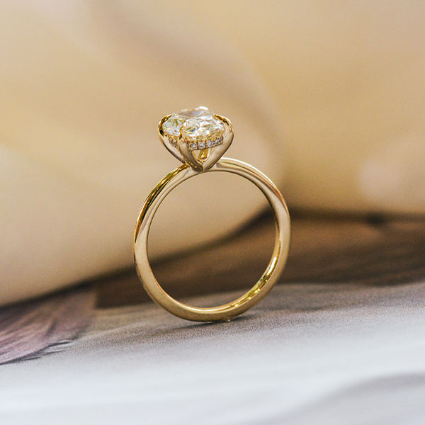 Oval Engagement Ring with Hidden Halo-profile
