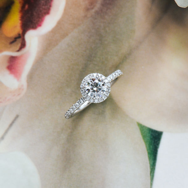 Seamless Halo Round Engagement Ring-top