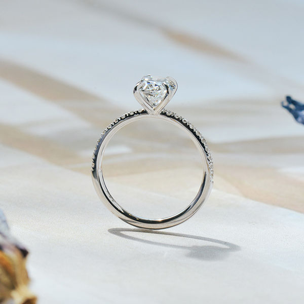 Oval Pave Engagement Ring With Claws-profile