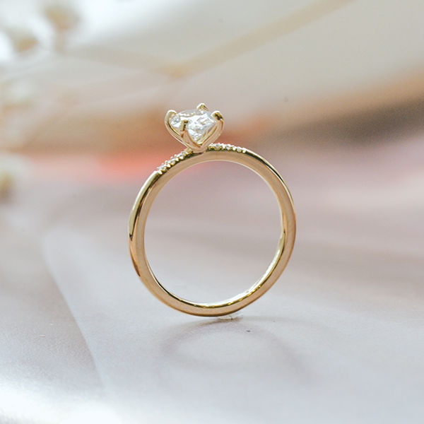 Oval Engagement Ring With 3 Pavé Stones-profile