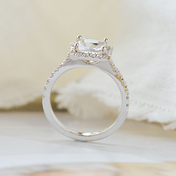 Halo Princess Engagement Ring-profile