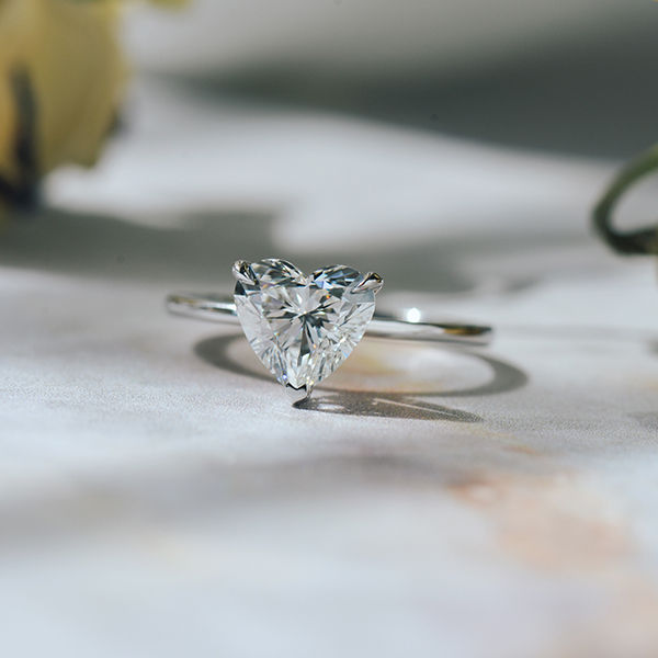 Heart-Shape Solitaire Engagement Ring-top