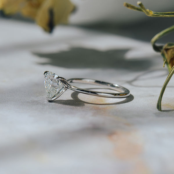 Heart-Shape Solitaire Engagement Ring-side