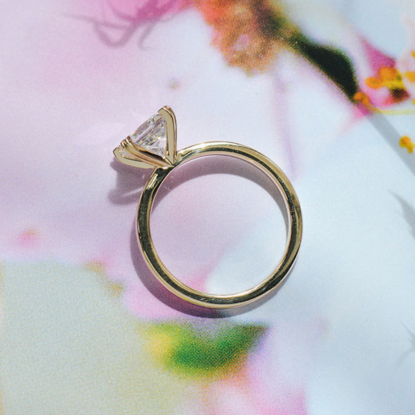 Princess Solitaire Engagement Ring With Double Prongs