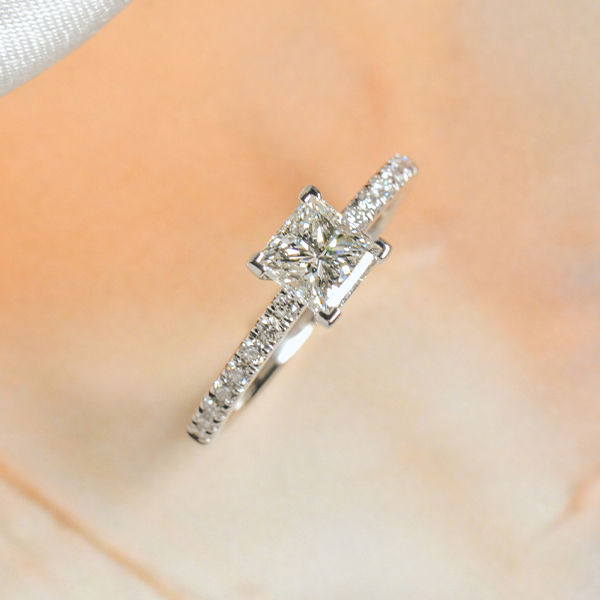 Princess Pavé Engagement Ring-top