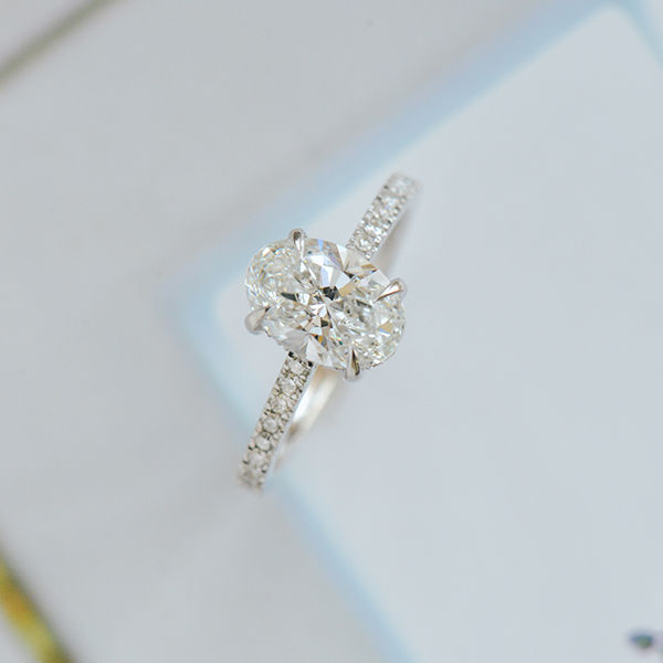 Oval Engagement Hidden Halo Pavé-top