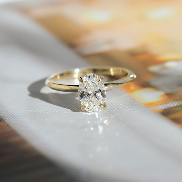 Oval Solitaire Engagement With Knife-Edge-top