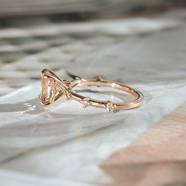 Morganite Oval Engagement Ring-side