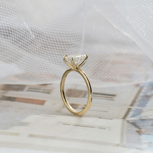 Radiant Classic Solitaire Engagement Ring-profile