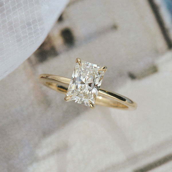 Radiant Classic Solitaire Engagement Ring-top