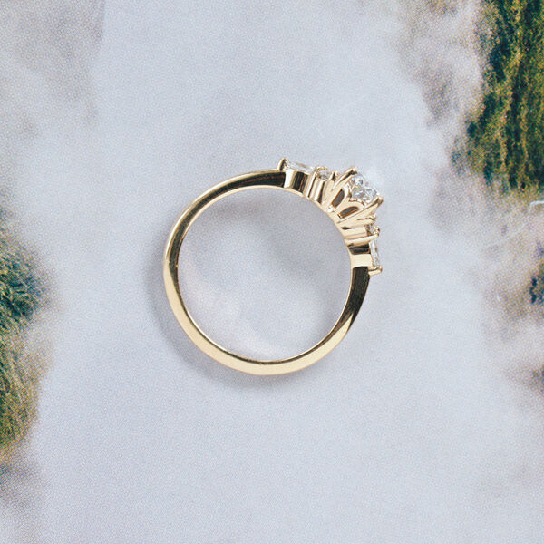 Oval Engagement Ring With Round And Marquise Side Stones-profile