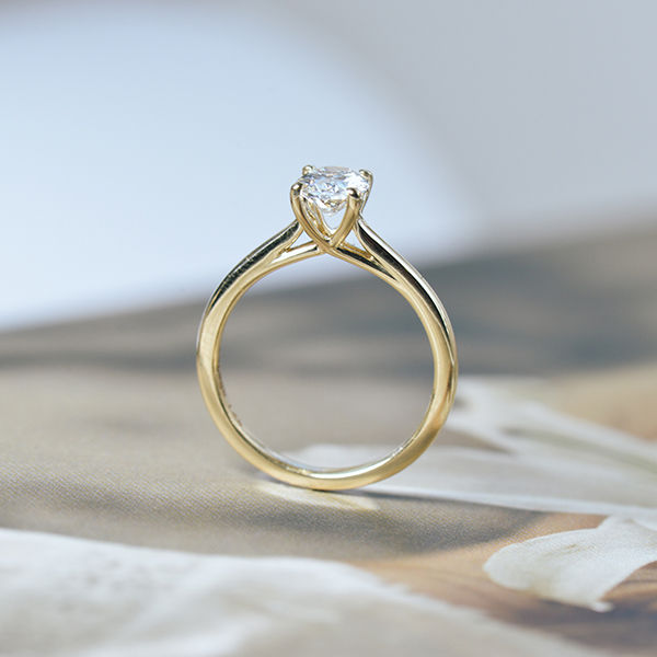 Oval Tapered Engagement Ring With Whale Tail-profile