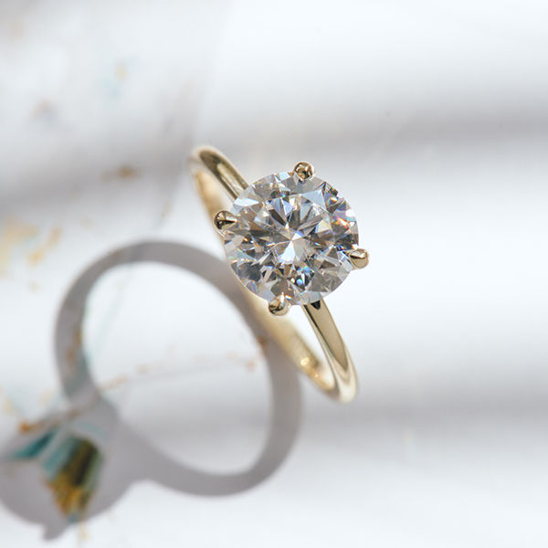 4 Prong Round Solitaire Engagement Ring-top