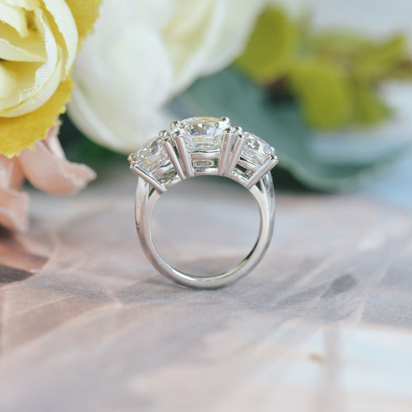 Round 3-Stone Engagement Ring-profile