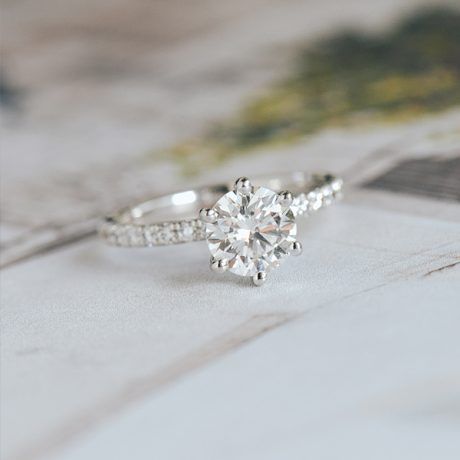 Round 6-Prong Engagement Ring With Round Prongs-top