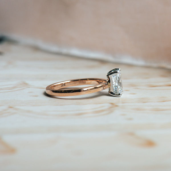 Radiant Two-Tone Engagement Ring-side