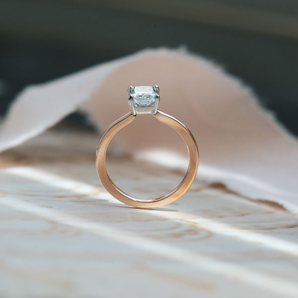 Radiant Two-Tone Engagement Ring-profile
