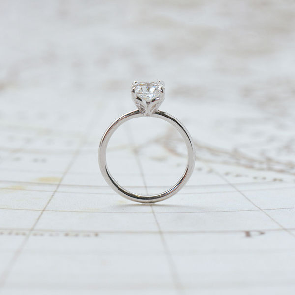 Square Cushion Engagement Ring With Petal Prongs-profile