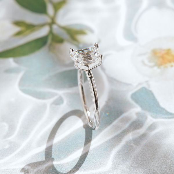 Classic Emerald-Cut Solitaire Engagement Ring-side