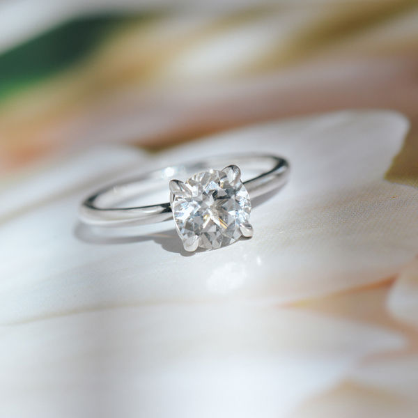 Round Topaz Solitaire Engagement Ring-top