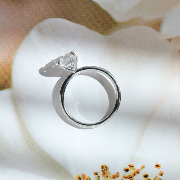 Round Topaz Solitaire Engagement Ring-profile