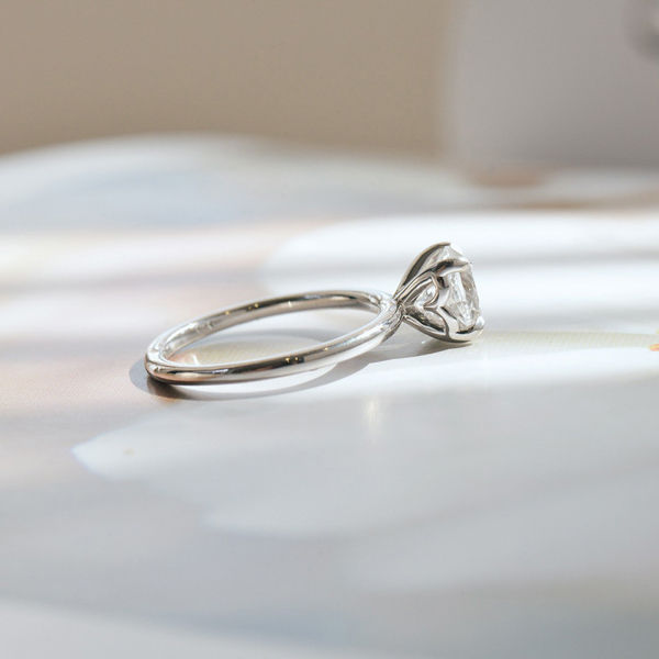 Round Topaz Solitaire Engagement Ring-side