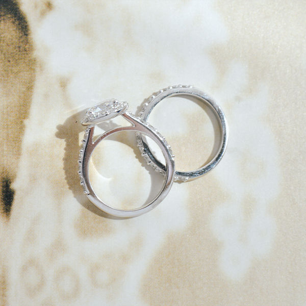 Round Halo Engagement Ring With Cathedral -profile