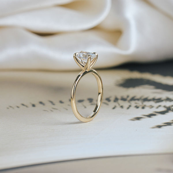 Oval Solitaire Classic Engagement Ring-side