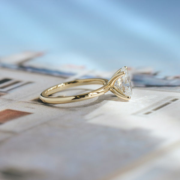 Oval Cut Solitaire Engagement Ring-side