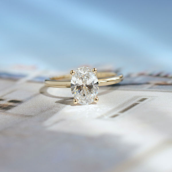 Oval Cut Solitaire Engagement Ring-top