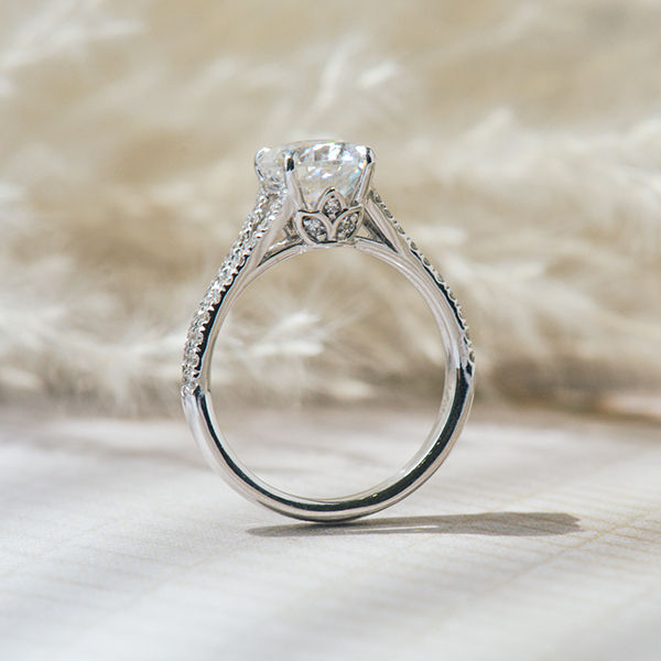 Oval Engagement Ring With Pavé Split Shank-profile