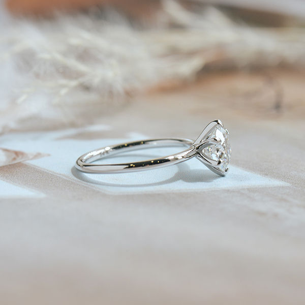 Round 6-Prong Solitaire Engagement Ring With Fine Short Tip -side