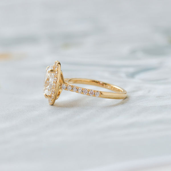 Oval Halo Engagement Ring With Pavé