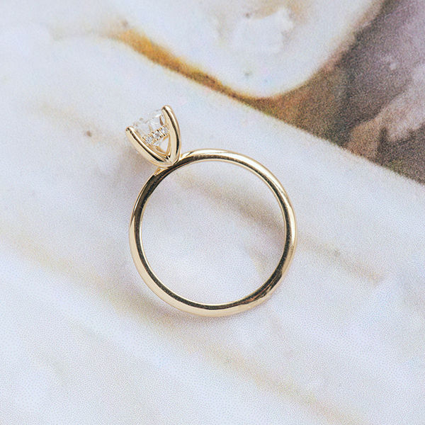 Pear Solitaire Engagement Ring With Hidden Halo-profile