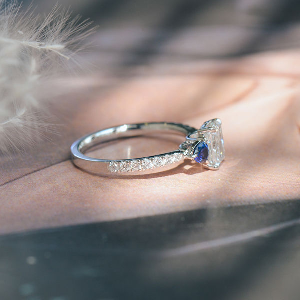 3-Stone Radiant And Trillion Engagement Ring-side