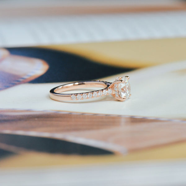 Round Pavé Engagement Ring-side